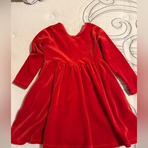 Hanna Andersson Red Velvet Long Sleeve Dress Sz 5